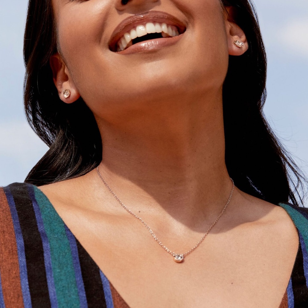 🆕Coach Earring and Necklace Set in Rose Gold Plated Brass - Picture 4 of 8